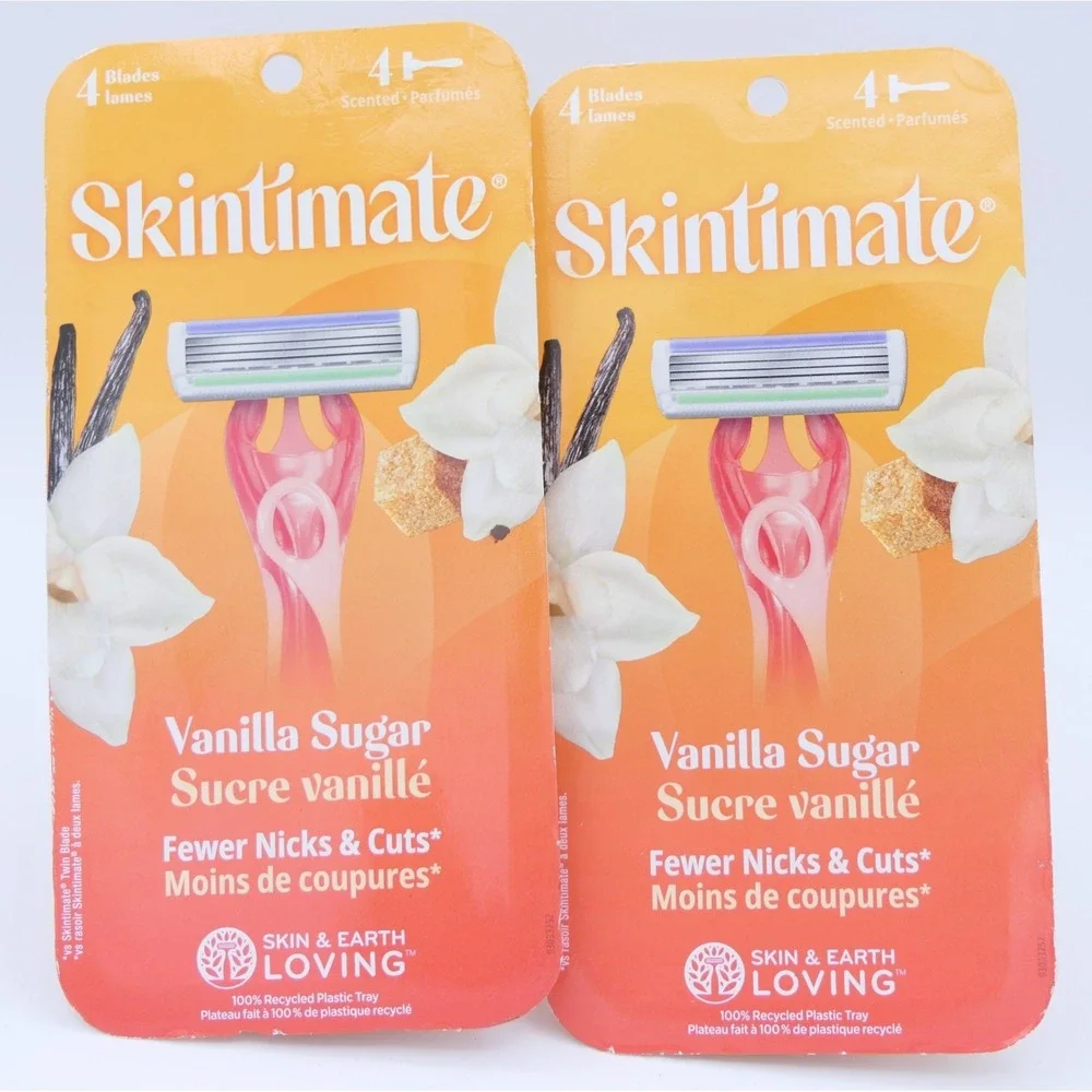 Skintimate Vanilla Sugar 4 Blade Women's Disposable Razors - 2 Packs 4 Each Pack